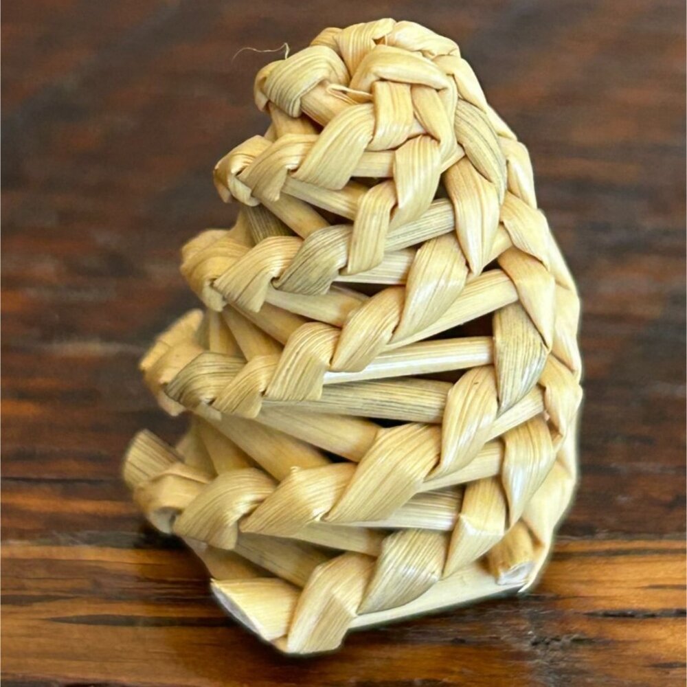 Vintage Wicker Thimble Rustic Pinecone Shape